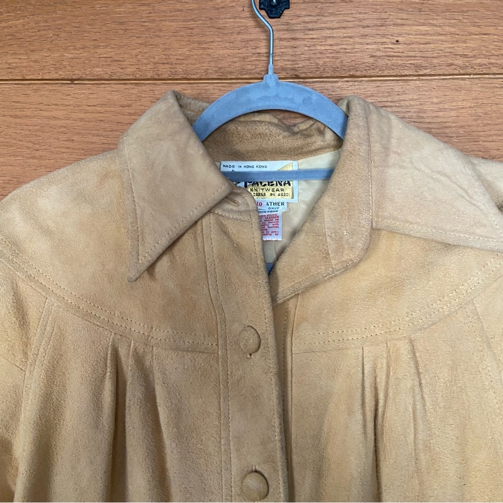 Vintage 1970s Palena Knitwear leather suede button front jacket - Picture 2 of 7
